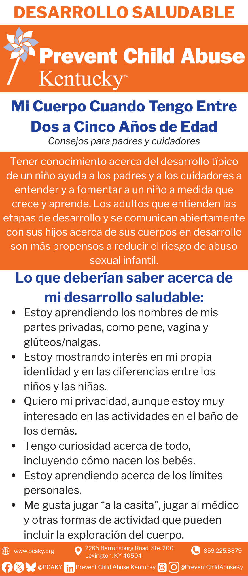 SPANISH: My Body When I am Two to Five Parenting Slick (Bundle of 25)