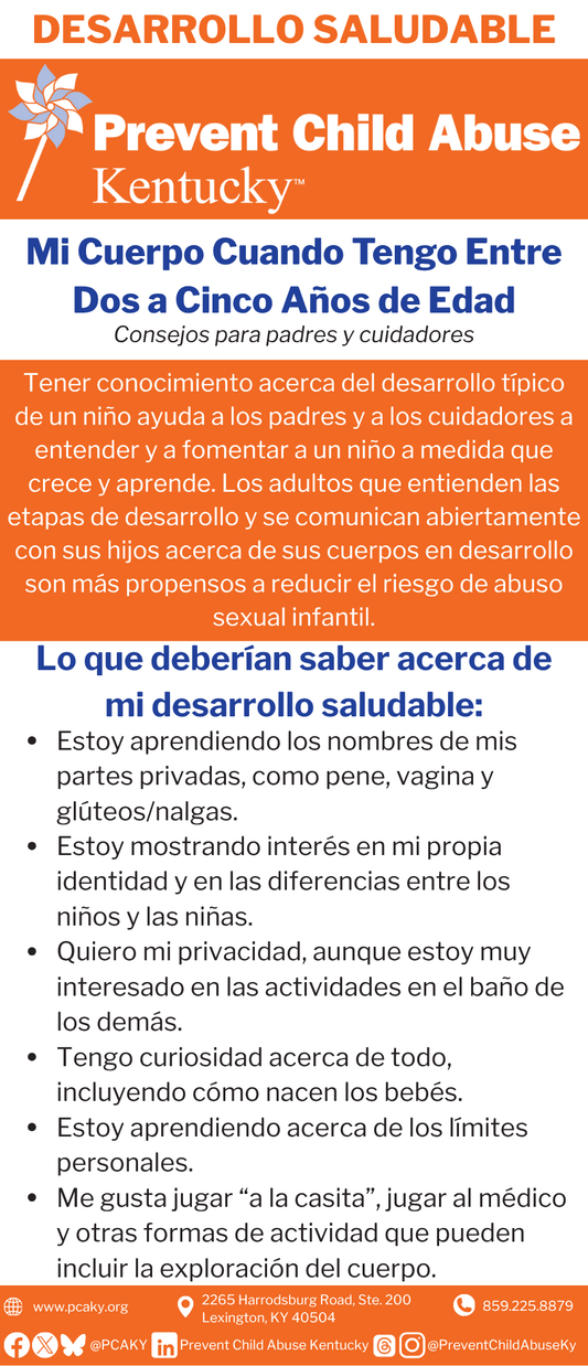 SPANISH: My Body When I am Two to Five Parenting Slick (Bundle of 25)